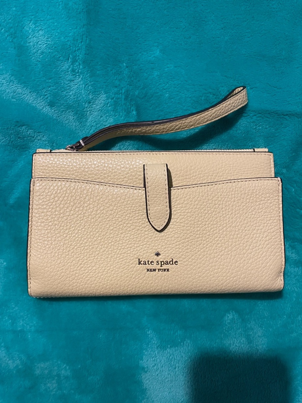 kate spade Yellow Pebbled Leather Wristlet Clutch